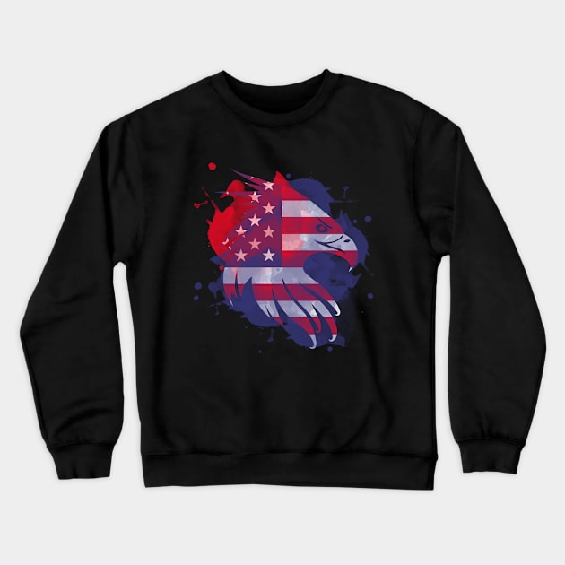 American Flag and Eagle Art Crewneck Sweatshirt by ArtMichalS